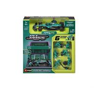 Bburago 1:43 Aston Martin Aramco F1 AMR25 2025 Pit Pass Diorama Fernando Alonso Model Car