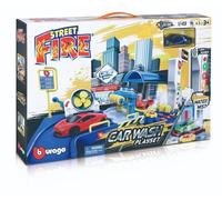 Burago 1:43 Scale Street Fire Car Wash Playset Garage
