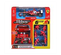 Bburago Ferrari SF-25 2025 Pit Pass Diorama, Ages 3 and up, Red and Black, 1:43 Scale, F1 Sport Theme, Die-cast Metal and Plastic, Die-cast Model and Pit Stop, 33x11x16 cm