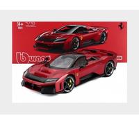 Burago 18-16919 Ferrari F80 2024 - Silver Black Wheels - Rosso Supercar - Red Me