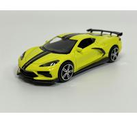 Burago 2020 Chevrolet Corvette Stingray Coupe Yellow Black Stripes 1:43 Scale - 183000