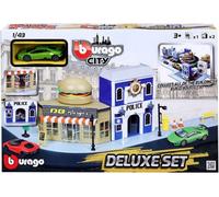 Burago City Street Fire Deluxe Set - Complete Town In A Box Playset