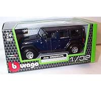 burago dark blue jeep wrangler car 1.32 scale diecast model