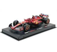 Burago Ferrari SF-24 Charles Leclerc #16 Winner Monaco GP 2024 - Realistic Model Car 1:43 Scale - Red Official Ferrari License