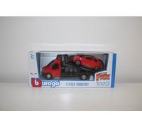Burago Flatbed Transporter with Renault Clio Red , 1:43 scale - Free Delivery