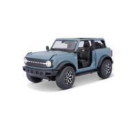 Burago - Ford Bronco 1/18 Blue Metal - Collectible Model Car with Open Hood and Tailgate, Ultra-Detailed Interior - From 3 Years Old - Gift for Children or Adults