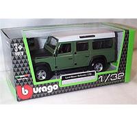 burago green & white LAND R0VER defender 110 car 1.32 scale diecast model