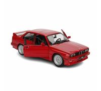 BBurago Diecast Model Car BMW M3 (E30) 1988 1:24 Scale, Opening Doors - Red