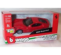 Burago race & play F'ERRAR'I 812 superfast in red Pull Back & Go car 1:43 scale Diecast model