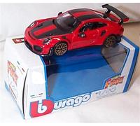 Burago Street fire Red black striping P0RSCHE 911 GT car 1:43 scale Diecast model