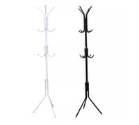BURAKH 12 Hooks Coat Rack Hat Metal Stand Tree Cloth Rail Hanger Umbrella Hat Holder | Clothes Rack | Hanging Hat Rail | Storage Solution | Metal Coat Rack Tree (White), G37115-Z