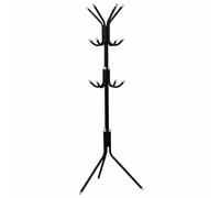 BURAKH 12 Hooks Coat Rack Hat Metal Stand Tree Cloth Rail Hanger Umbrella Hat Holder | Clothes Rack | Hanging Hat Rail | Storage Solution | Metal Coat Rack Tree (Black)
