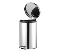 BURAKH 12L Pedal Bin - Stainless Steel Silver Round Rubbish Bin with Removable Inner Bucket & Hands-Free Foot Pedal for Kitchen, Bathroom & Office (Silver, 12L)