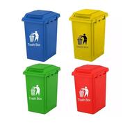 BURAKH 20L Recycling Bin Dustbin Rubbish 20 Liter Flat Lid Waste Trash | Foot Pedal Bin Home Bedroom Bathroom Kitchen | Indoor Outdoor Rubbish and Waste Bin (Green)
