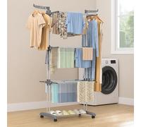 BURAKH 4 Tier Clothes Airer Rack Clothes Drying Rack Indoor & Outdoor Laundry Dryer Foldable Rail Hanger Hanging Stand Cloth & Shoe Shelf | Clothes Storage Rail | Hanging Rail | Shoe Rack