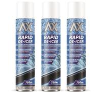 BURAKH De-Icer Spray 750ml Pack of 3, Fast Acting Car Windscreen & Window Deicer, Ice Frost & Snow Remover for Mirrors, Rapid Winter Visibility Formula for Cars Vans & Taxis