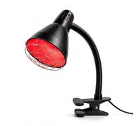 BURAKH Infrared Heat Lamp 150W, Red Light Warming Lamp with Adjustable Clip-On Clamp & Flexible Arm, Targeted Heat for Neck, Back, Shoulders & Muscles, Home Relaxation Lamp, Black