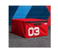 BURAKH Plyometric Jumping Box Set Soft Foam Stackable Exercise Fitness Gym Plyo Boxes | Premium Stackable Plyo Boxes for Home & Commercial Gyms - 90 x 75 x 45cm Red