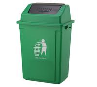 BURAKH Recycling Swing Lid Bin 30-40L Plastic Rubbish Waste Dustbin - BPA-Free PP Kitchen Trash Can for Home, Office & Commercial Use (GREEN (40L))