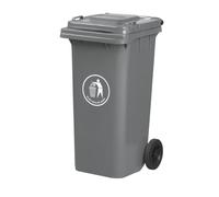 BURAKH Recycling Wheelie Bin Dustbin Rubbish Waste Trash Kitchen Home Office 100L 120L EN840 | Outdoor Rubbish Waste with Wheels | Recycling Food Dustbin (Grey, 120L)