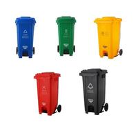 BURAKH Recycling Wheelie Bin Dustbin Rubbish Waste Trash Kitchen Home Office 100L 120L EN840 | Outdoor Rubbish Waste with Wheels | Recycling Food Dustbin (Pedal Green, 100L)