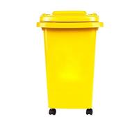 BURAKH Recycling Wheelie Bin Dustbin Rubbish Waste Trash Kitchen Home Office 30L 50L | Indoor Outdoor Rubbish Waste with Wheels | Recycling Food Dustbin Outdoor Wheelie Bin Green/Red (Yellow, 30L)