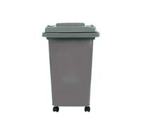 BURAKH Recycling Wheelie Bin Dustbin Rubbish Waste Trash Kitchen Home Office 30L 50L | Indoor Outdoor Rubbish Waste with Wheels | Recycling Food Dustbin Outdoor Wheelie Bin Green/Red (Grey, 30L)