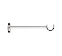 BURAKH Rod Brackets Grey Nickel Effect Metal Long Curtain Pole Bracket 28mm | Curtain Pole Bracket Metal Heavy Duty Rod Wall Brackets Holder Set Of 2