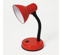 BURAKH Simple Design Study Desk Lamp Flexible Neck E27 40W Table Lamp Without Bulb for Studying Book Reading - Desk Light Toggle Switch-Home Light (Red)