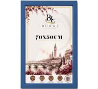 BURAZ LIVING Premium - 70 X 50CM Poster Frame With Anti-Glare Shatterproof Front For Multi-Orientation Wall Mounting | Elegant Poster Display, Premium Wall Decor - [Blue]