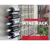 Burbage Iron Craft 5 Bottle Wall Mounted Wine Rack Antique Silver Metal Display Stand Holder Wr05S