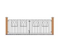 Burbage Iron Craft Abbey Modern Double Driveway Gate - Fits Gap of 2755 mm x 812 mm High in Black Burbage Iron Craft Black