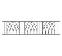 Burbage Iron Craft Abbi Metal Garden Railing Panel 1830mm Gap X 395mm High Abzp06