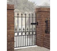 Burbage Iron Craft Balmoral Premium Range Spear Top Single Gate, Fits Gap W914 x H1168 mm in Black Burbage Iron Craft Black