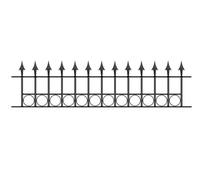 Burbage Iron Craft Balmoral Premium Spear Top Railing Panel W/ Rings Fits Opening - Steel -Fits Gap 1830mm X 560mm High - Electro Galv./powder Coated
