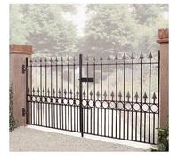 Burbage Iron Craft Balmoral Spear Top Low Double Driveway Gate, Fits Gap W2438 x H1168mm in Black Burbage Iron Craft Black