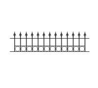 Burbage Iron Craft Balmoral Spear Top Railing Panel with Rings, Fits Gap W1830 x H560mm in Black Burbage Iron Craft Black
