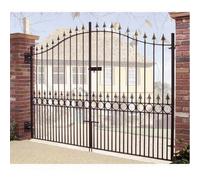 Burbage Iron Craft Balmoral Spear Top Tall Bow Top Double Gate - Fits Gap W3353 x H2082mm in Black Burbage Iron Craft Black