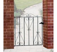 Burbage Iron Craft Classic Scroll Low Flat Single Gate - Fits Gap of 914 mm x 914 mm High in Black Burbage Iron Craft Black