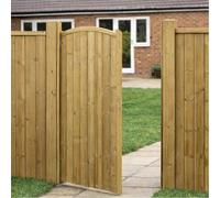 Burbage Iron Craft Drayta Bow Top Tall Single Wooden Timber Gate - Pressure Treated Scandinavian Redwood 1050mm Wide X 1800mm High