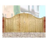 Burbage Iron Craft Drayton Low Shaped Top Double Gate - Pressure Treated, W3600 x H1250mm in Brown Burbage Iron Craft Brown