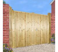 Burbage Iron Craft Drayton Pressure Treated Sq. Top Double Driveway Gate, W3600 x H1800mm in Brown Burbage Iron Craft Brown