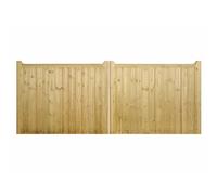 Burbage Iron Craft Drayton Sq. Top Double Driveway Gate, Pressure Treated, W3300 x H950mm in Brown Burbage Iron Craft Brown