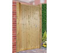 Burbage Iron Craft Drayton Square Top Tall Single Gate, Pressure Treated, W1050 x H1800mm in Brown Burbage Iron Craft Brown