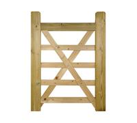 Burbage Iron Craft Evington Pressure Treated Farm/Field Style 5 Bar Gate, W1200 x H1200mm in Brown Burbage Iron Craft Brown