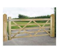 Burbage Iron Craft Evington Pressure Treated Farm/Field Style 5 Bar Gate, W1200 x H1200mm in Brown Burbage Iron Craft Brown