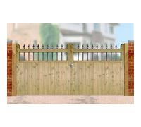 Burbage Iron Craft Hampto Wooden Driveway Garden Gates 2400mm Wide X 1200mm High Had30