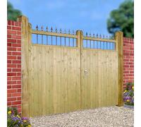 Burbage Iron Craft Hampton Tall Double Driveway Gate, Pressure Treated - W3000 x H1800 mm in Brown Burbage Iron Craft Brown