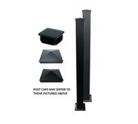 Burbage Iron Craft Harrogate Aluminium Gate Latch Post 2400mm High X 100mmx100mm Black