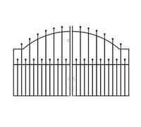 Burbage Iron Craft Mana Ball Top Arched Metal Driveway Gate 2134mm Gap X 1220mm High Mazp10
